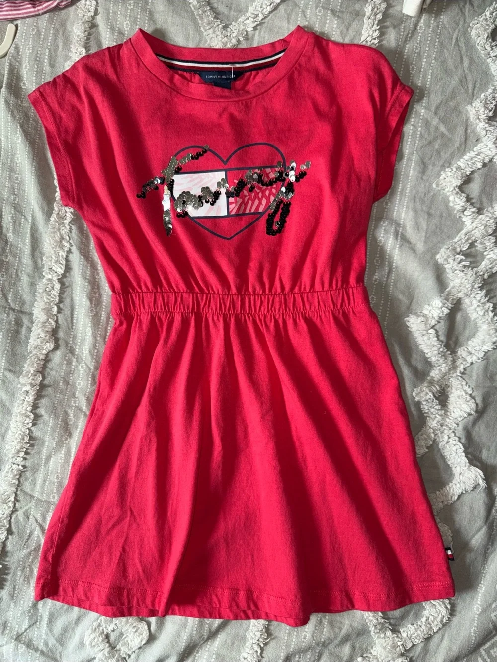 Tommy Hilfiger Bright Pink Sequin Heart Dress